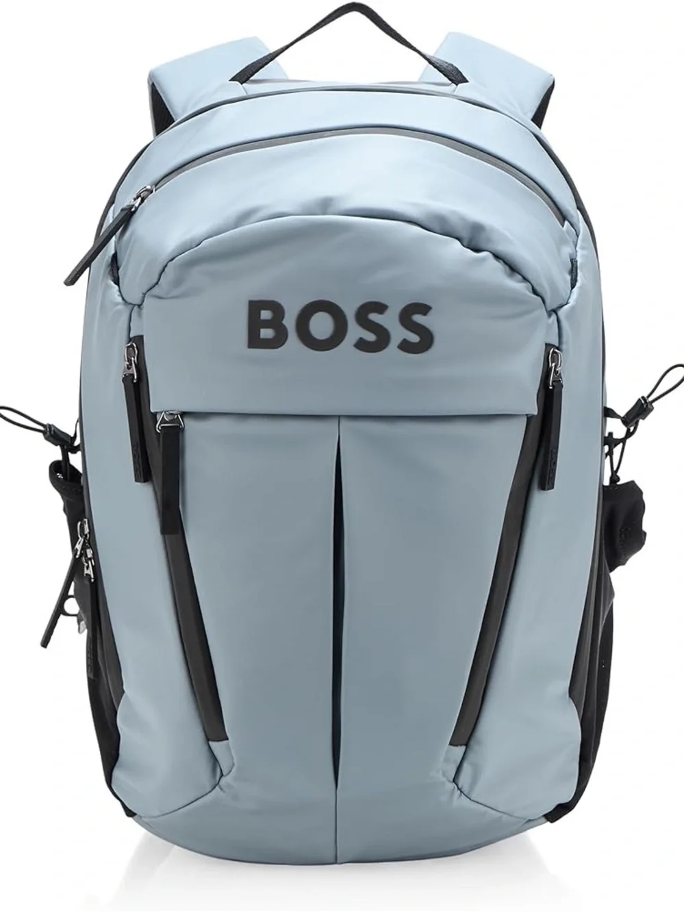 NWT BOSS Hugo Boss Stormy Bold Logo Laptop Backpack Ice Grey Blue